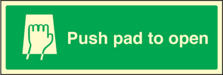 Push pad to open sign