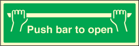 Push bar to open sign