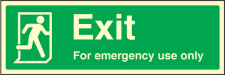 Exit for emergency use only sign