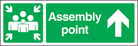 Assembly point straight on sign