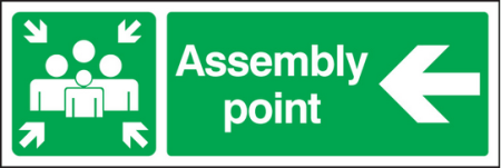 Assembly point left sign