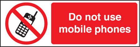 Do not use mobile phones sign