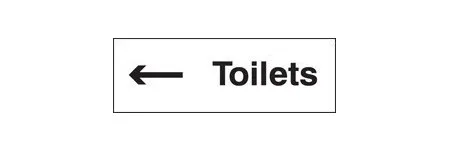 Toilets arrow left sign