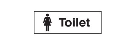 Toilet with female symbol sign