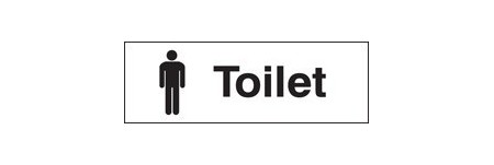 Toilet with male symbol sign