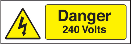 Danger 240 volts sign