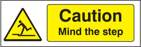 Caution mind the step sign