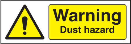 Warning dust hazard sign