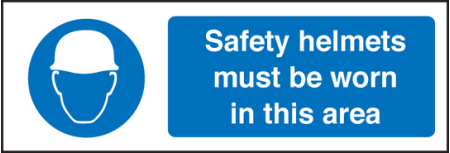 helmets must be worn in this area sign