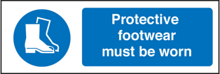 Protective footwear must be worn sign
