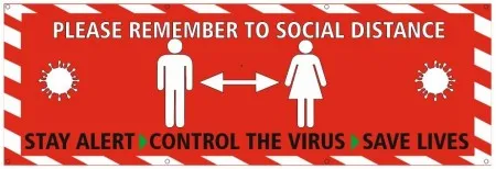 Social Distance Banner Keep 2 Metres