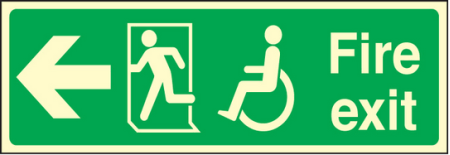 Disabled fire exit left sign