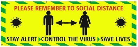 Social Distance Banner Keep 2 Metres