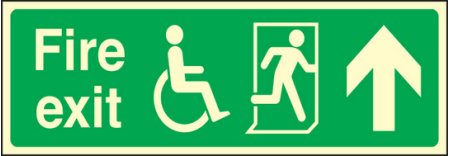 Disabled fire exit sign