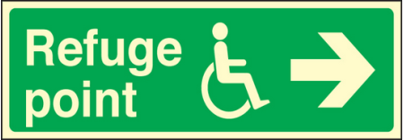 Refuge point right sign