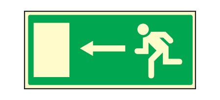Fire exit left sign