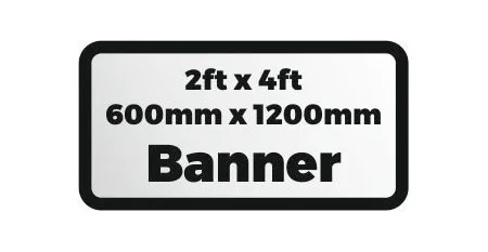 Printed banner 2ftx4ft 600x1200mm