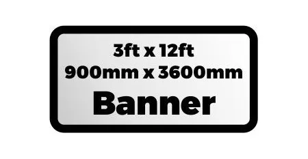 Custom Printed Banner 3ftx12ft 900x3600mm