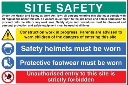 Site Safety H&S act sign