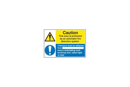 Area protected by automatic fire alarm sign