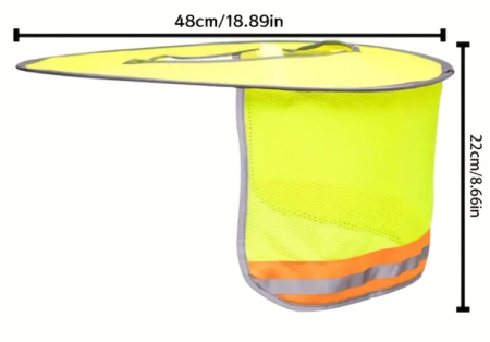 Hi Vis Yellow Safety Helmet Neck Sun Shade