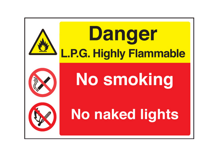 LPG highly Flammable/no smoking sign