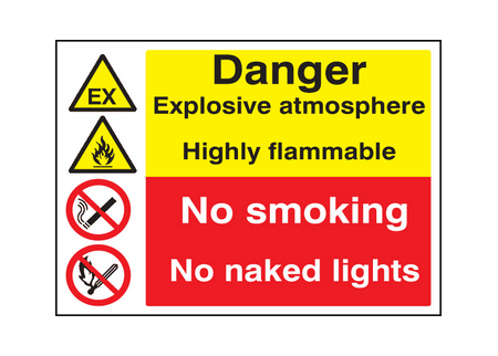 Explosive atmosphere highly Flammable sign