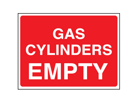 Gas cylinder empty sign