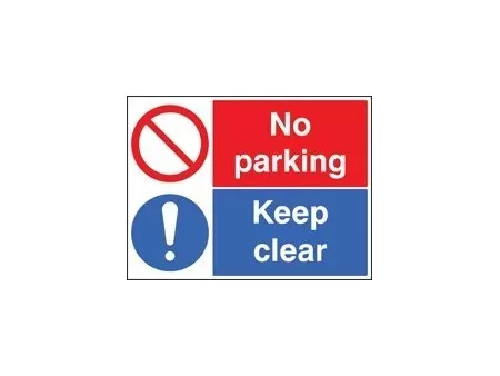 Keep clear no parking sign