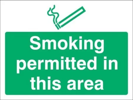 Smoking permitted in this area sign