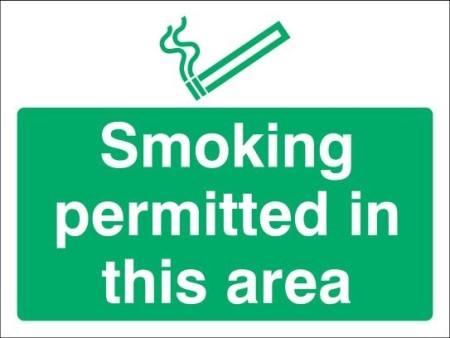 Smoking permitted in this area sign