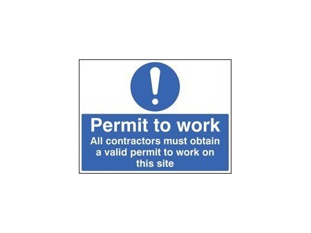 Permit to work sign