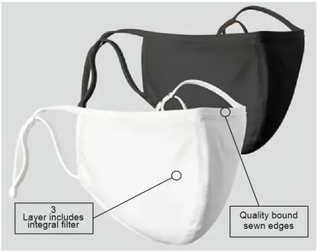 White Face Mask 3 layer
