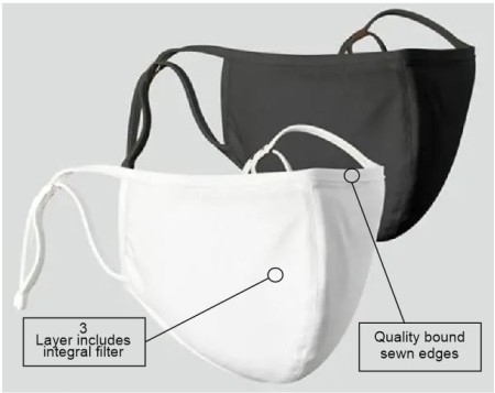 White Face Mask 3 layer