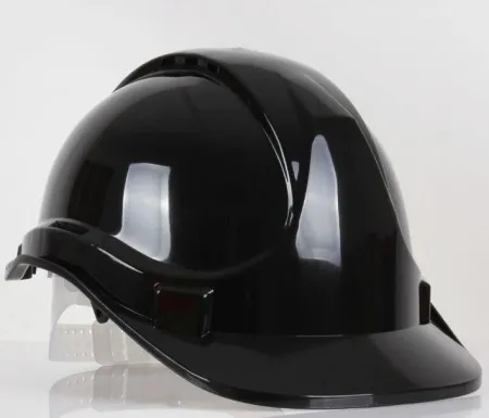 Black safety helmet vented