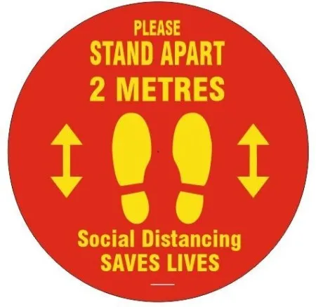 Red circle no 2 metre message