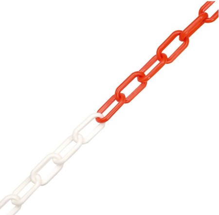 Plastic 6mm Safety Chain Red/White 25M