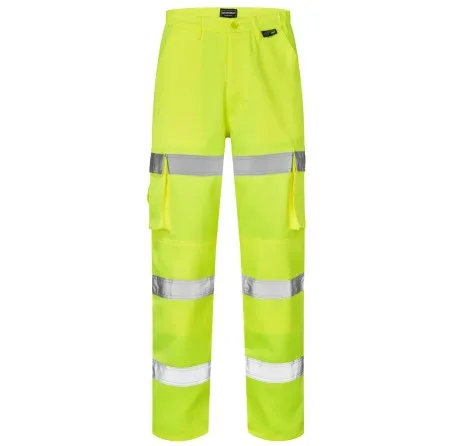 Hi Vis Combat Trousers with 3 hi vis stripes on legs