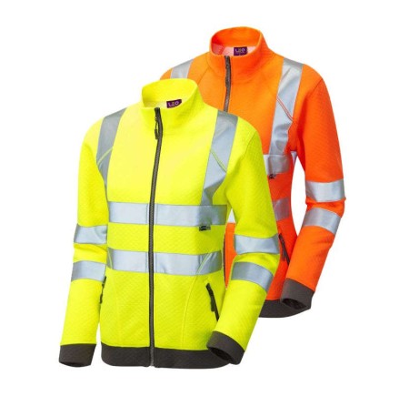 Ladies Zipped Hi Vis Sweatshirt Leo SSL03
