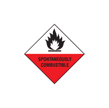 Spontaneously combustible sign