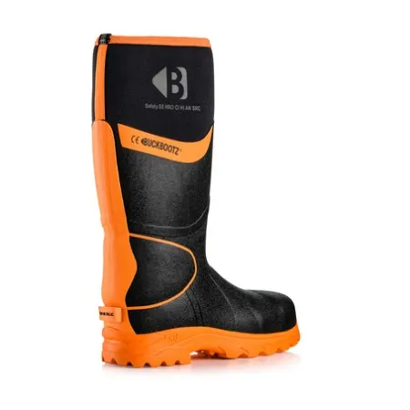 Buckbootz Black and Orange Hi Vis Wellington BBZ8000