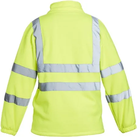 Hi Vis Zipped Fleece Jacket Blackrock 80103/80800 Yellow rear