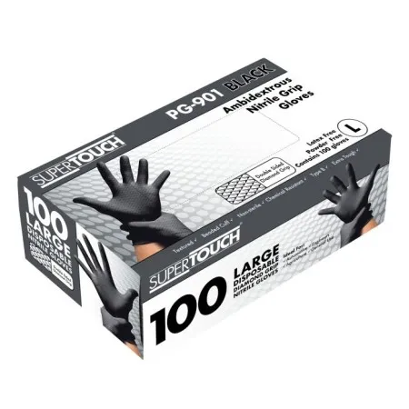 Black Heavy Duty Disposable Nitrile Glove 12771, Pack 100