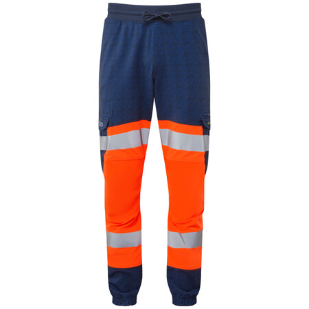 Orange & Navy Hi Vis Leo Ecoviz Hawkridge Jog Trouser JT01