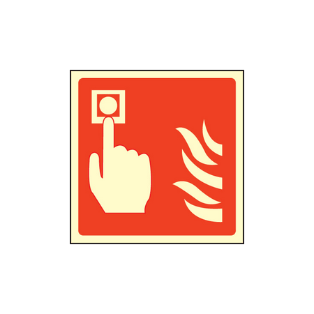 Fire alarm call point symbol sign