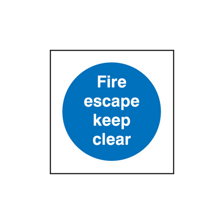 Fire escape keep clear sign