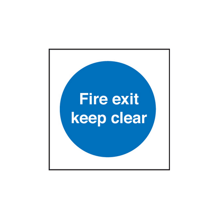 Fire exit keep clear sign