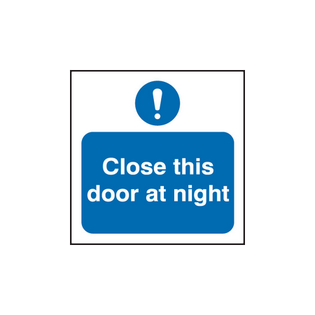 Close this door at night sign