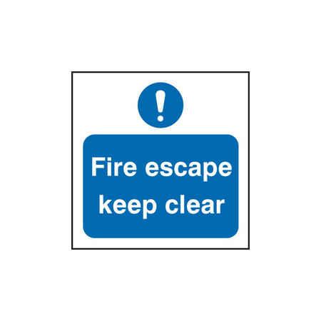 Fire escape keep clear sign