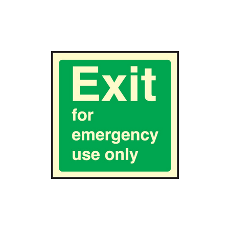 Exit emergency use sign